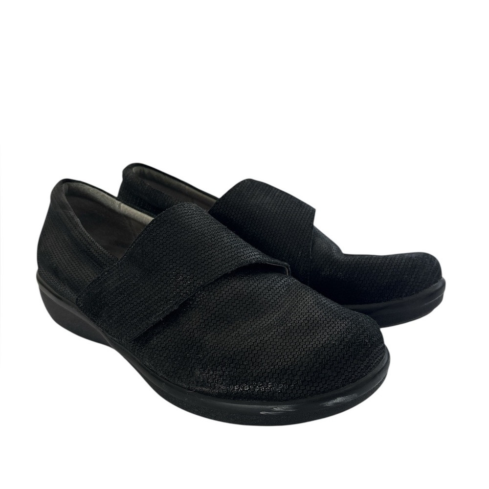 Alegria Black Weave Leather Lauryn Clog Cross Strap Slip-on Shoes 41W 10.5